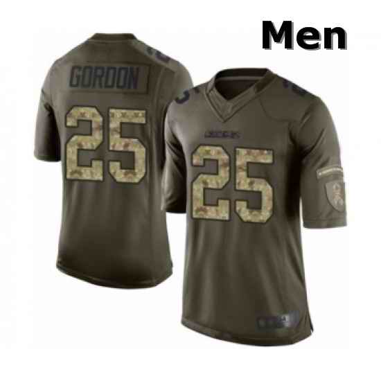 Men Los Angeles Chargers 25 Melvin Gordon Limited Green Salute to Service Football Jersey